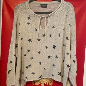 Gray Star-Patterned Women Sweater
